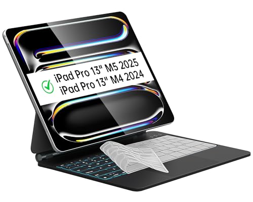 Otuoor iPad Pro 12.9 �L�[�{�[�h�P�[�X: ���C�t���[�e�B���O�}�W�b�N�X�}�[�g�L�[�{�[�h 2024 iPad Pro 13�C���`�p�ABluetooth���C�����X�o�b�N���C�g�[�d���L�[�{�[�h�P�[�X(�u���b�N)