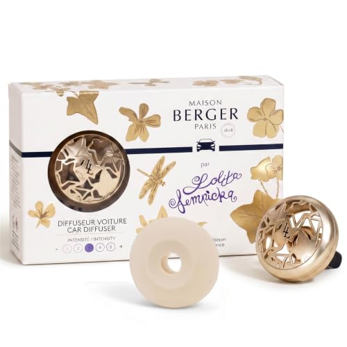 Image of MAISON BERGER Car Diffuser Set, Lolita Lempicka Satin | Star Anise Violet Caramel Notes, Refillable Vent Clip, 4-Week Passive Diffusion