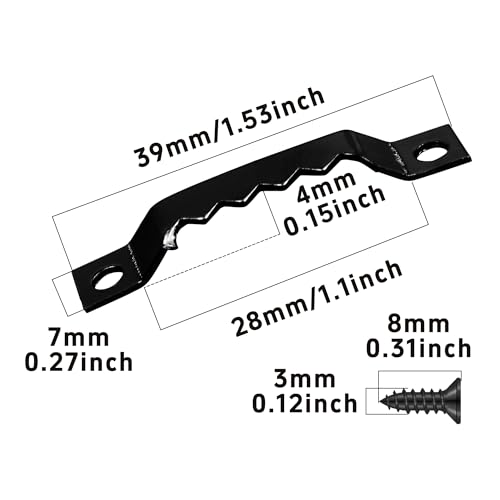 Image of 50PCS Small Sawtooth Picture Hangers, Heavy Duty Sawtooth Hangers, Black Metal Photo Frame Hanging Hardware for Hanging Pictures Frames Mirrors Artwork