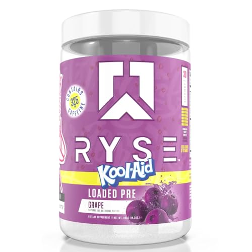 Ryse Loaded Pre Workout Powder Supplement for Men & Women | Pumps, Energy, Focus | Beta Alanine + Citrulline | 390mg Caffeine | 30 Servings (Kool Aid Grape)