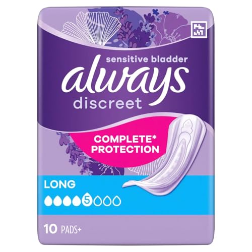 Always Discreet Incontinence Pads+ Long for Sensitive Bladder 10pk