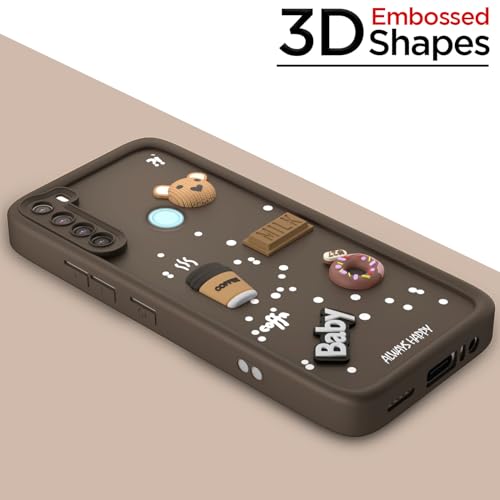 Image of Pikkme Back Cover for Redmi Note 8 | 3D Cartoon Silicone Case Cute & Fun Full Protective Bumper Cover (Brown)