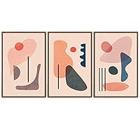 SIGNWIN Framed Canvas Wall Art Retro Abstract Circle, and Shapes in Orange and Brown Geometric Patterns Illustrations Minimalism Modern Colorful for Living Room, Bedroom, Office - 16