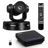 Chameye 4K PTZ Conference Room Camera and Microphone,10x Optical Zoom, AI Auto-Tracking, LAN HDMI USB PTZ Camera 4K Output, Bluetooth Speakerphone, for Samll Conference Room, CB101 Black