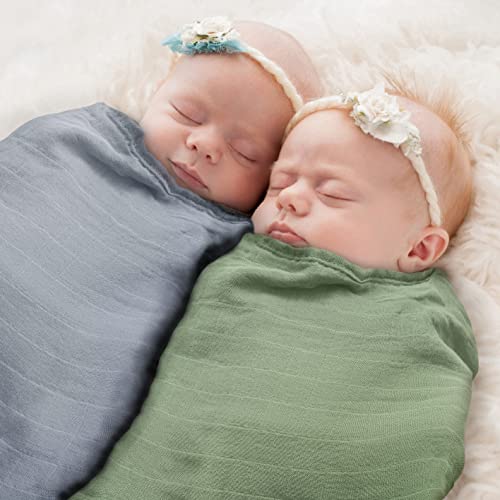 Moonkie 47 x 47 Inches Muslin Swaddle Blanket, 2 Pack Infant Wearable Swaddling Set - Image 4