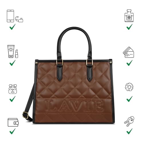 Image of Lavie Women's Quilt Jessa Box Satchel Bag | Satchel Handbag for Work | Ladies Purse | Stylish Shoulder Bag | Gift for Women