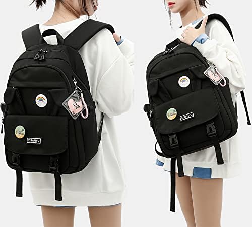 Makukke School Bags for Girls, Backpack Womens Waterproof Book Bags with Laptop Compartment & Anti Theft Casual Daypacks for Primary Junior High University (Blue)