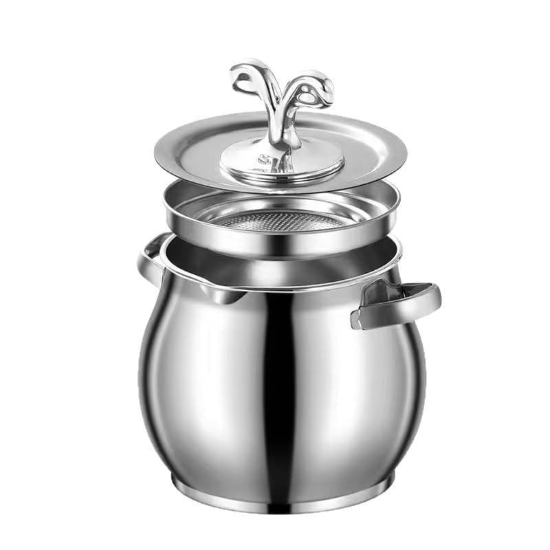 Image of Small Deep Frying Pot with Strainer Basket,1200ml Stainless Steel Pan with Handle,Ideal for Frying French Fries /Chicken Wings /Shrimp /Boiling Butter /Gravies (Oil Pot)