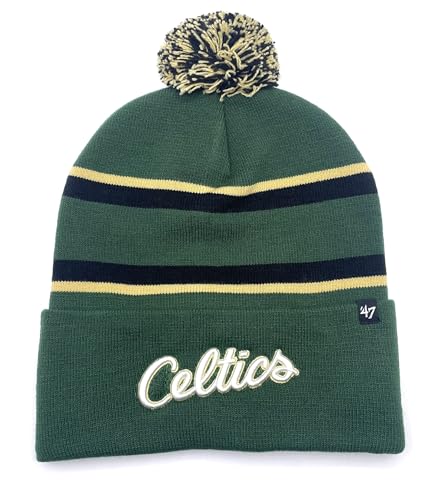 47 Officially Licensed Boston Celtics Classic Edition Cuffed Knit Pom Beanie Basketball Team Logo Hat