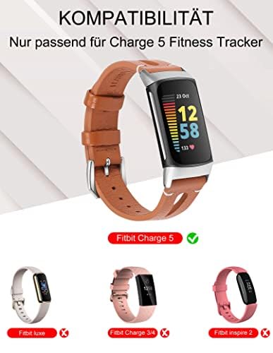 Wearlizer Kompatibel mit Fitbit Charge 6/Charge 5 Armb&auml;nder f&uuml;r Damen Herren, Weiches Lederarmband Ersatzarmband,Schlankes Armband zubeh&ouml;r f&uuml;r Charge 6/Charge 5 Activity Tracker