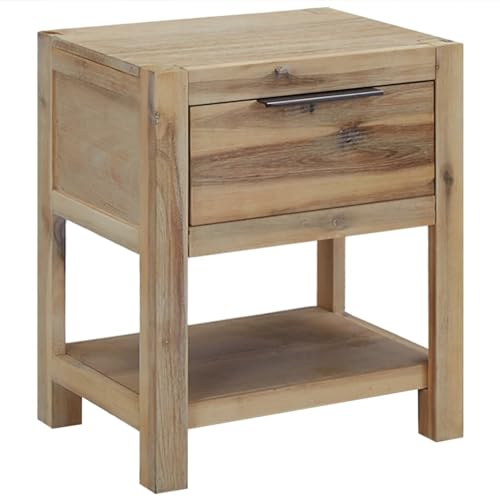 Table de chevet en acacia solide lot de 2 meuble d'appoint chambre - 3