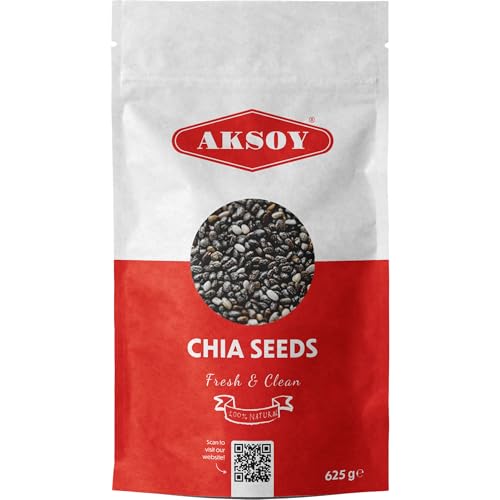 Aksoy Premium Raw Black Chia Seeds 625G | Non-GMO | Vegan Keto & Paleo | Nutrient-Dense Seeds with 3g Protein & 5g Fiber for Salads Yogurt & Smoothies (Packaging May Vary)