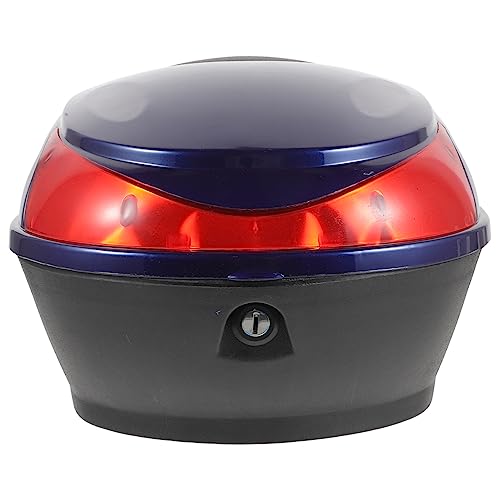 Plastique robuste bleu pour ce coffre de scooter étanche protégeant vos affaires
