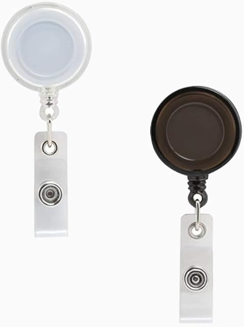 2 Pcs Retractable Key Chains, Holder Badge Reel Clips, Retractable Keyring, for Chains Keys, Badge Holders, ID Card Holders