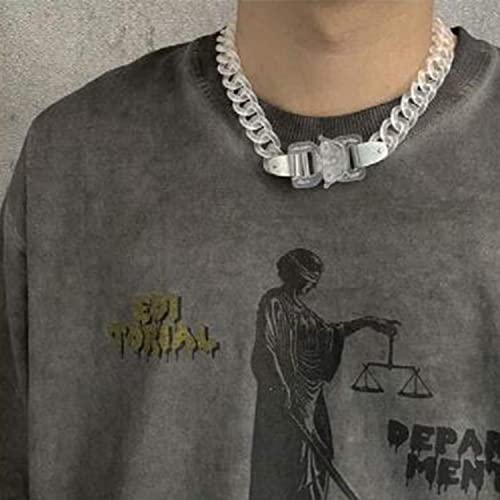 Yertter YER-19-1030-7 Gothic Hip Hop Grunge Statement Transparent Acrylic Chunky Chain Buckle Neck Collar Jewelry Choker Bracelet thumb #2
