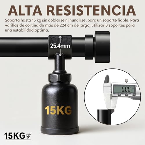 Gormena Gardinenstange Schwarz 80-218 cm Vorhangstange Ausziehbare Ø25 mm Deckenmontage Wandmontage Schweres Metall Für Wohnzimmer Schlafzimmer Küche Und Verschiedene Fenster Einfache Montage