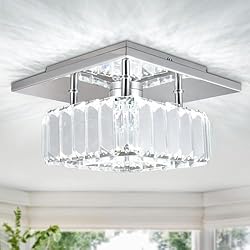 Lamparas Para Dormitorios Venta Finktonglan Lámpara de techo de cristal lámpara de lámpara colgante de lámpara de lujo lámpara de cristal lámpara de techo de la lámpara de dormitorio luces de sala de estar (Cuadrado-Fresco)