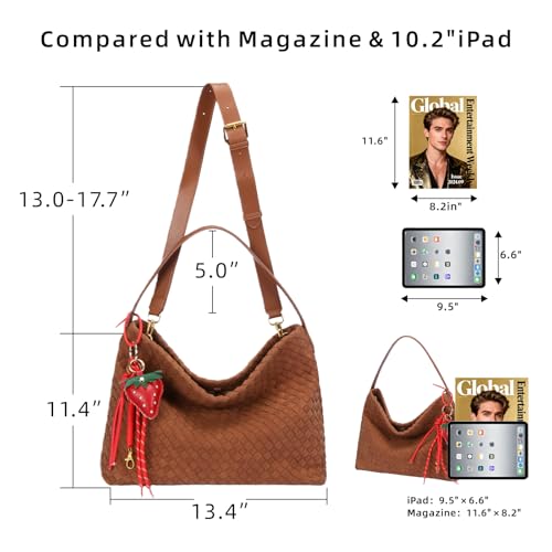 Bolso de hombro tipo tote de gamuza para mujer miniatura 4