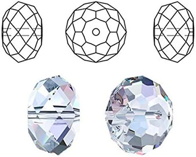 500 Pieces 6mm Crystal Glass Beads, Briolette Faceted Jewellery Glass Beads with Container Box, Faceted Glass Spacer Beads for Bracelet Necklace Jewelry Making DIY Craft Project (10 Colors)