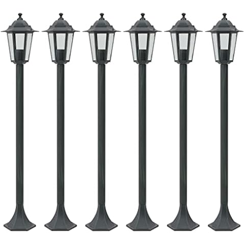 vidaXL Farolas de Jardín Aluminio Verde Oscuro 110 cm (Paquete de 6) Cover