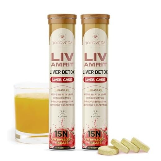 Goodveda Liver Detox Tablets - Natural Effervescent Tablets with Milk Thistle and Turmeric - Liver Detox Supplement for Healthy Liver Function and Blood Sugar Regulation - Pack of 2-30 Count