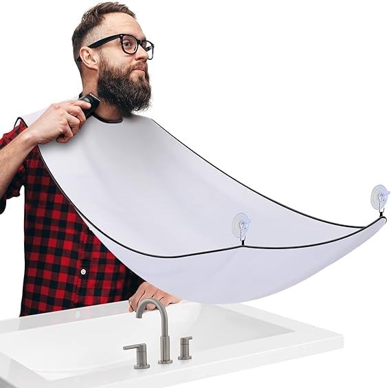 DAVE Beard Apron Cape Beard Trimming for Men Shaving & Hair Catcher Non-Stick Hair Catcher Grooming Cloth Waterproof with Suction Cups for Mirror-picture-17