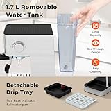 COSTWAY 20Bar Espresso Coffee Machine, 1200W Compact Coffee Maker with Milk Frother, Touch Screen & 1.7 L Removable Water Tank, Stainless Steel Espresso Maker for Cappuccino, Latte, Ground Coffee - Image 7