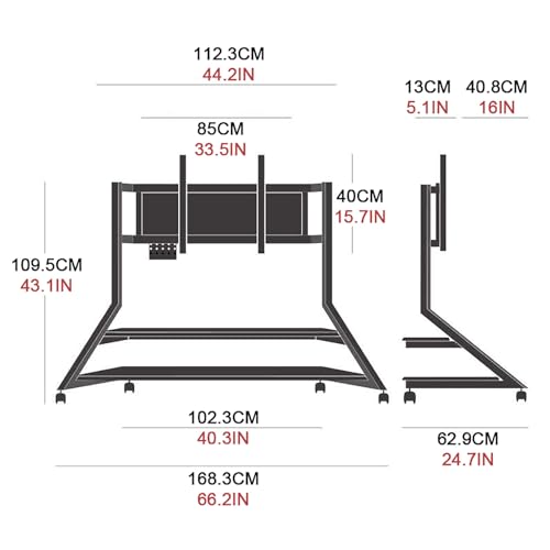 Soporte móvil para TV con ruedas ajustable para 75-100 pulgadas miniatura 7