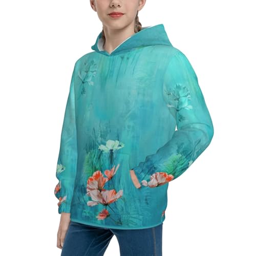 Flowers in Water Kid Hoodies Boys Sweatshirts Girls Pullover with Pocket2