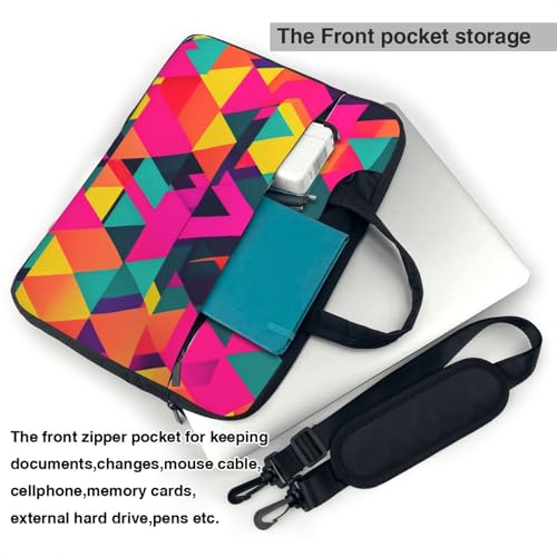Bolsa portátil con impresión de triángulos coloridos y diseño elegante de oficina 4