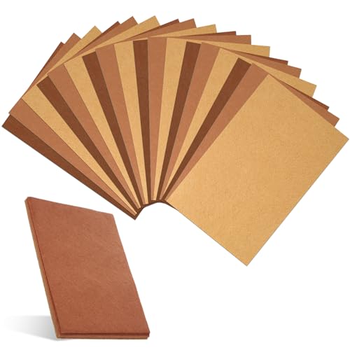 Brown Felt Sheets 18 PCS 8X12 Felts Sheets for Crafts Thin Craft Felt Paper Non-Woven Stiff Sewing Felts Fabric Sheet for DIY Art Craft Sewing Patchwork Projects Making