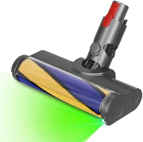 FUNTECK LED Soft Roller Clean Head Compatible with Dyson V7 V8 V10 V11, Illuminating Hidden Dust and Debris and Ideal for Smooth Hard Floors