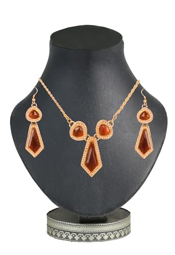 Image of Touchstone Indian Colorful Delicate Desire Traditional Exclusive Designer Jewellery Pendant Sets for Women