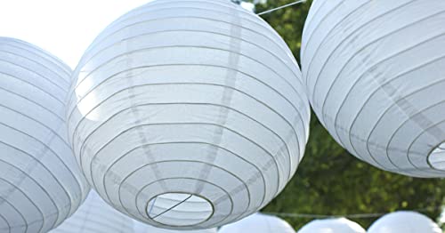Just Artifacts Decorative Round Chinese Paper Lanterns 24Pcs Assorted Sizes (Color: White) #TOP5