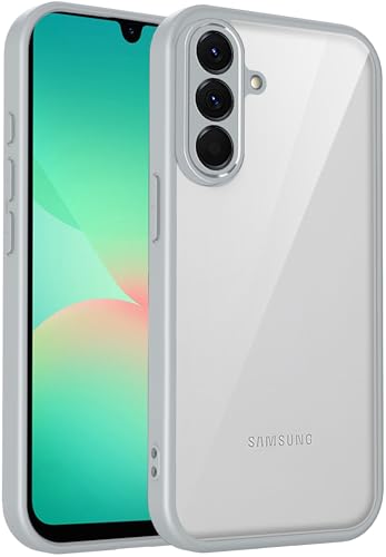 Image of Kapa Hawkeye Clear Slim Tough Back Cover for Samsung Galaxy A57 5G | Camera Lens Protector Anti Yellow Shockproof Clear Hybrid Case Cover (Grey Sides)