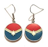 fiat scudo deutschland Avengers - Endgame giulyscreations Ohrringe aus Metall Nichel Free Capitan Marvel Logo Armatura Uniforme Scudo Avengers Endgame Stella vers Carol Danvers Kree Skrull Comics Fantasy Cosplay