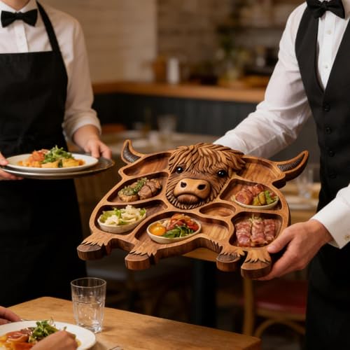 Planches à charcuterie en bois de vache au design authentique - 4