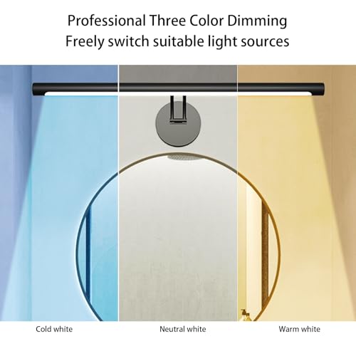 Lampe Miroir LED Pilipane Dimmable Orientable USB pour Coiffeuse Salle de Bain 25cm