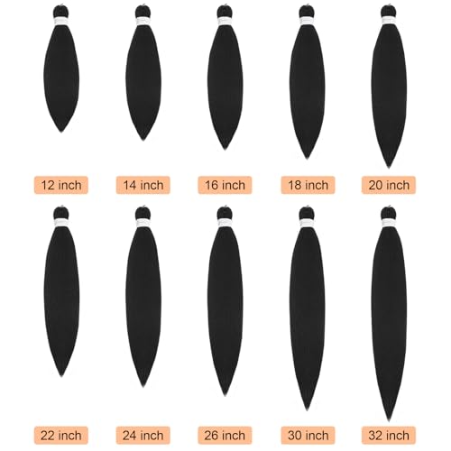 Braiding Hair Pre Stretched, 26 Inch 8 Pack Black Prestretched Braiding Hair For Women Braid Hair, Long Professional Synthetic Hair For Knotless Boho Crochet Braids,Yaki Straight Texture(26in,1b,8pc) - Image 5