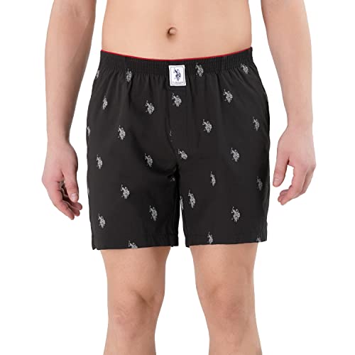 Us Polo Association Men’S Cotton Boxers (8907686196060_I021-002-P1_Black_S)
