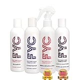 FYC For Your Curls Starter Bundle for Curly Hair, Shampoo, Conditioner, Leave-In and Detangle Spray, Boosts Moisture and Shine, Helps Control Frizz and Define Curls, No Parabens - 4× 250ml