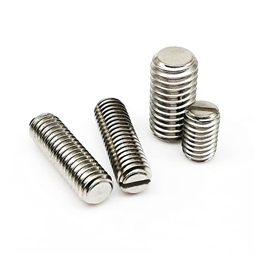 Tornillos de fijación acero inoxidable 304 con cabeza ranurada y punta plana, tornillo sin, perno prisionero M1.2-M8, 5/10 piezas, ampliamente utilizado(4mm,10pcs M2.5)