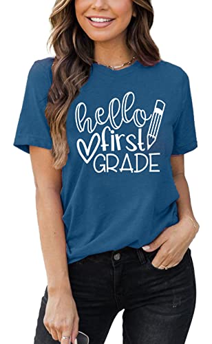 Teacher T Shirt for Women Funny Teaching Heart Graphic Tee Tops Teacher Day Gift Shirt Tops3