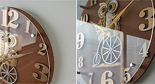 Radio Wall Clock, Owl Riding On Bicycle, Wall Clock, Stylish, Wall Clock, Scandinavian, Clock, Interior #TOP2
