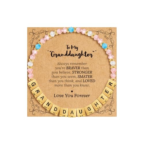 Image of BAYLAY Inspirational Family Lettter Bead Bracelet For Women,Jewelry Gifts For Granddaughter /Daughter /Mom /Sister /Wife /Niece /Aunt /Friend /Nana /Gigi,Mothers Day,Birthday