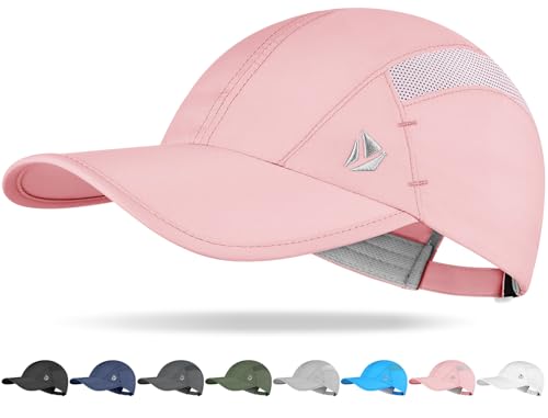YANIKY Quick-Dry Running Hat for Men & Women Cooling Hat UPF 50+ Thin Baseball Cap Lightweight Breathable Mesh Sport Hats Pink