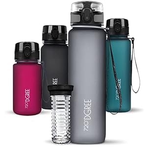 720°DGREE Trinkflasche “uberBottle“ softTouch +Früchtebehälter – 650ml – BPA-Frei – Auslaufsichere Wasserflasche für…