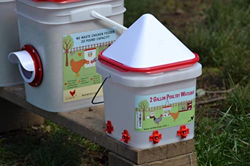 2 Gallon Chicken Waterer - Horizontal Nipple Setup (Corner Placement) #TOP1