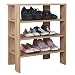Produktbild RICOO Schuhregal schmal und hoch 70x60x32cm Standregal Pressholz Eiche Braun WM039-EG, Schuhständer mit 3 Ebenen, Schuhschrank offen, Schuhablagen Flur Shoe Rack, Schuhablage klein, Schuhregale