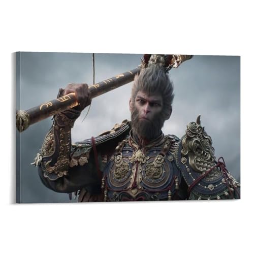 黒神話:悟空 Black Myth Wukongポスター 華流「西遊記」アート6 ウォールアート キャンバス 印刷 画像 ポスター ホーム装飾24x36inch(60x90cm)